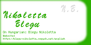 nikoletta blegu business card